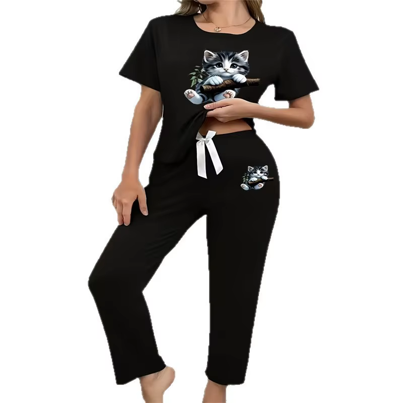 Ensemble de pyjama noir pour femme