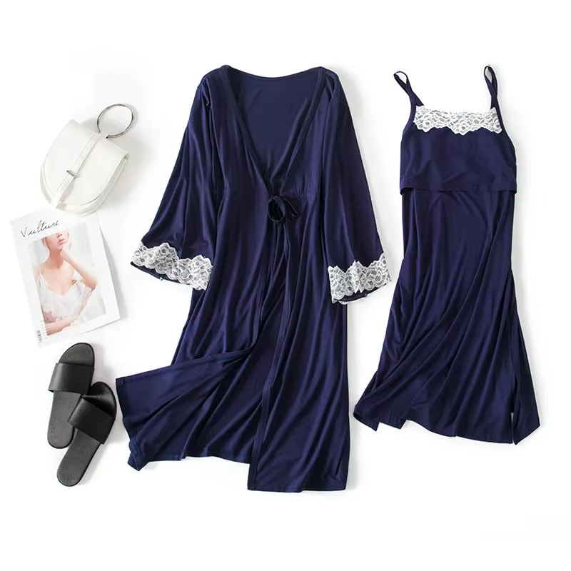 2 pièces/ensemble pyjama de grossesse vêtements de nuit allaitement femme enceinte fronde