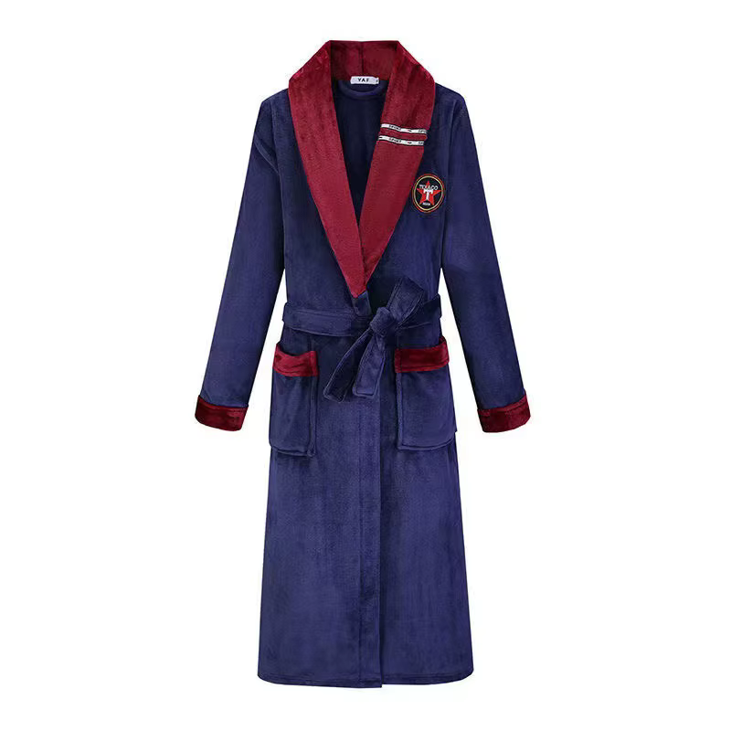 Peignoir en flanelle Extra Long et chaud pour hommes et femmes