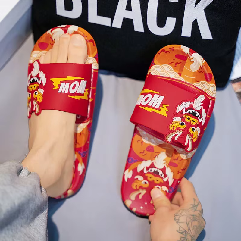 Pantoufles tendance Dragon du zodiaque pour hommes et femmes
