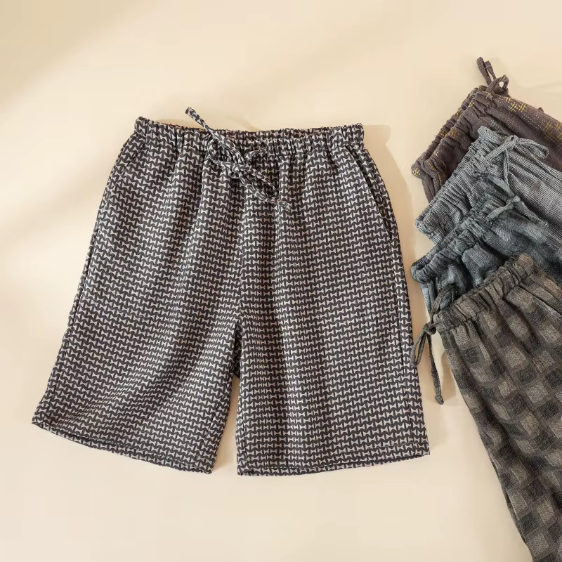 100% coton pyjamas pantalons pour hommes mode Plaid vêtements de nuit pour enfants homme Shorts de couchage décontracté