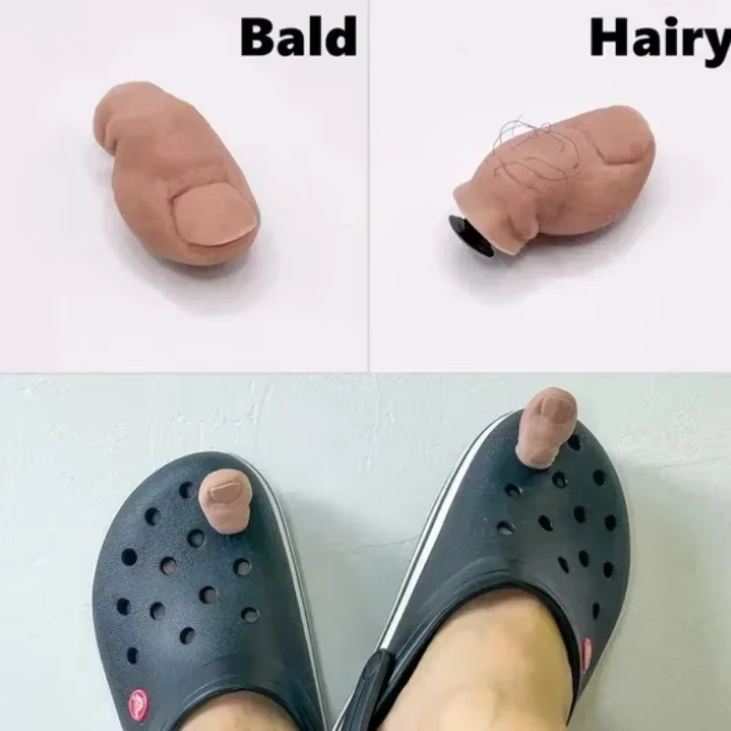 Nouveau 1 pièces Imitation gros orteil pantoufle décoration pouces vers le haut trou créatif chaussures breloques enfants adultes sandales drôle broche accessoires