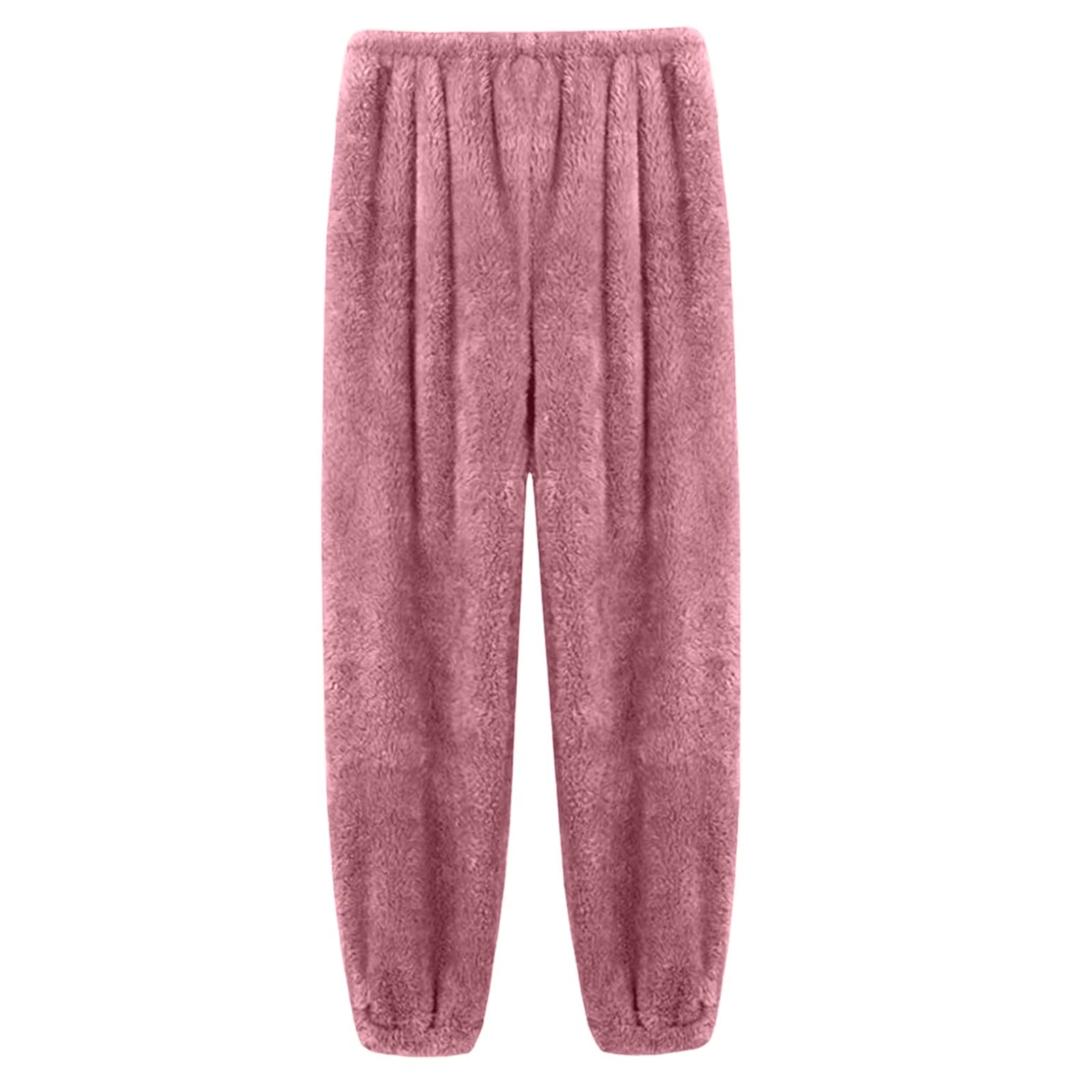 Femmes velours pyjama pantalon taille élastique maison décontracté chaud laine