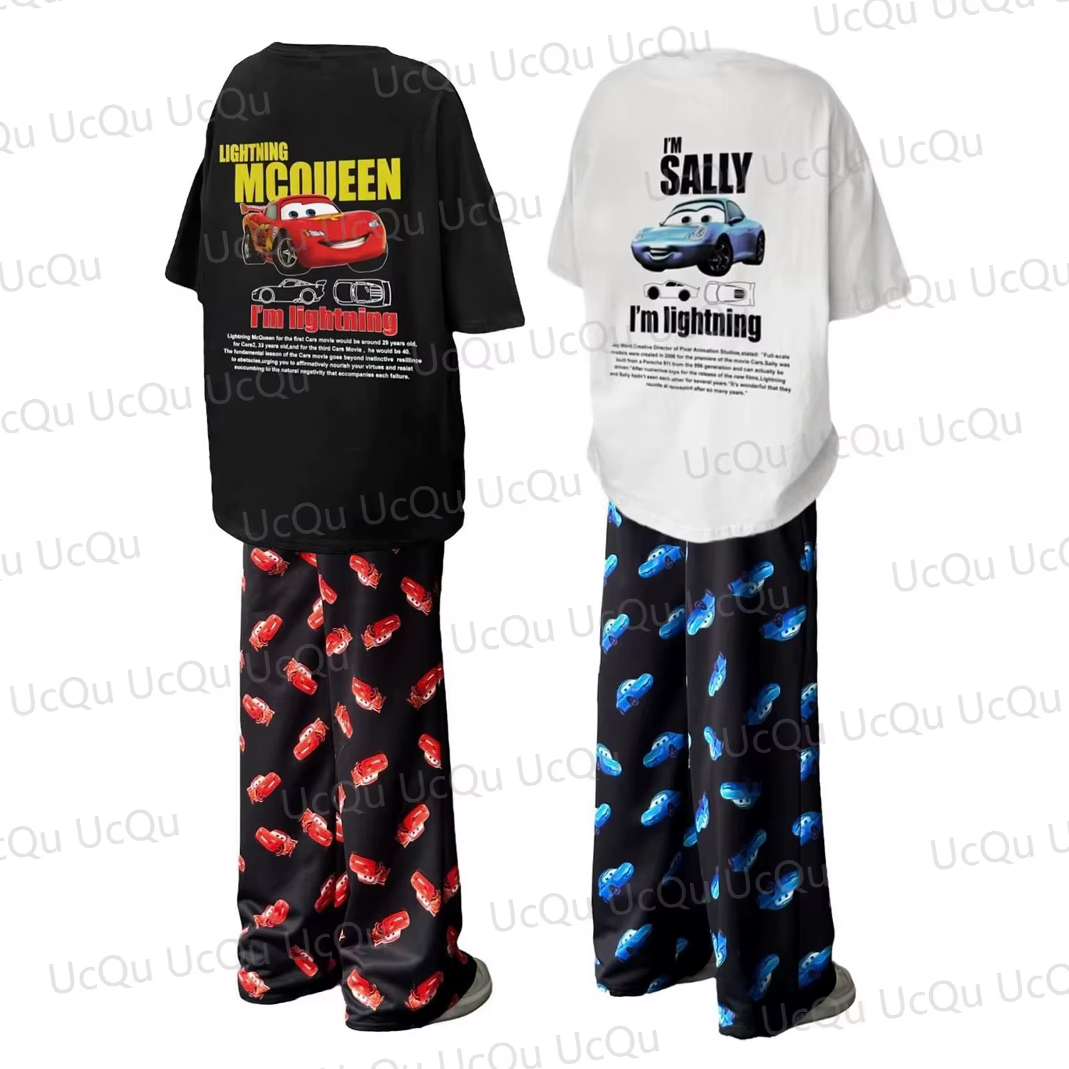 Ensemble pyjama familial assorti McQueen Sally 2026 – T-shirt et pantalon de nuit pour adultes et enfants