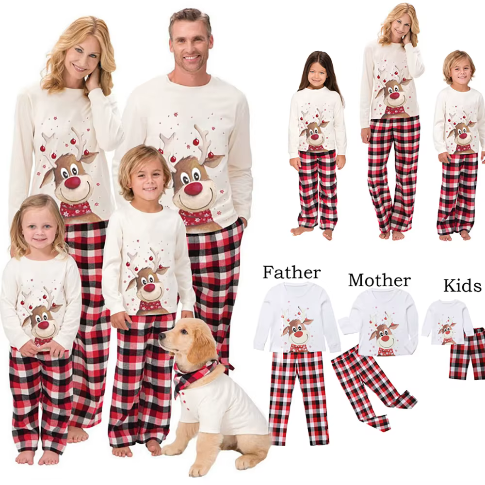 Pyjamas de Noël Assortis Famille 2026 – Ensemble Mère
