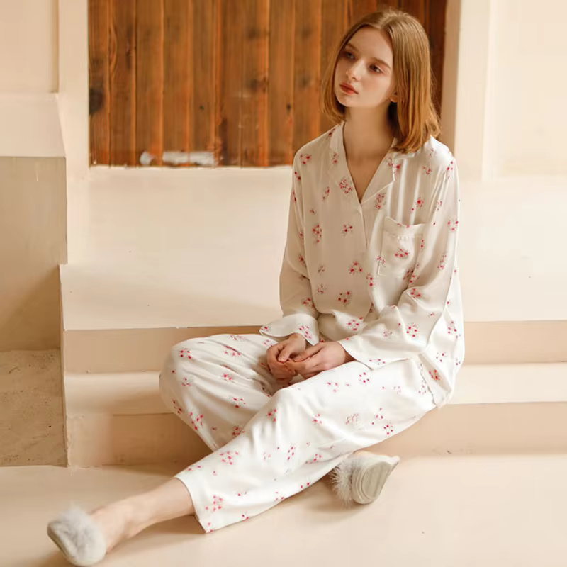 Ensemble pyjama à fleurs élégant de Style français pour femmes