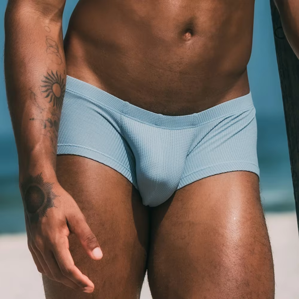 Boxers élastiques unis sexy pour hommes – Sous-vêtements confortables et respirants – Vêtements décontractés et tendance