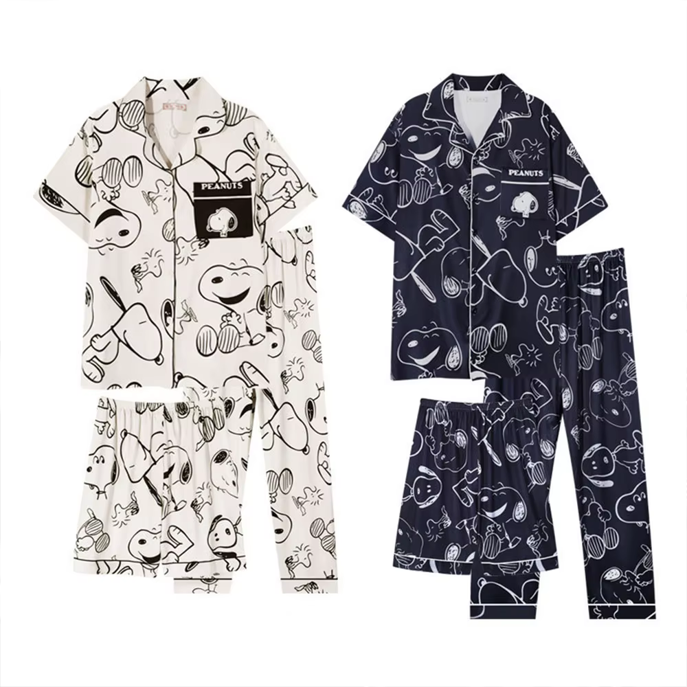 Ensemble de pyjamas d'été Kawaii mignon Snoopy pour couple