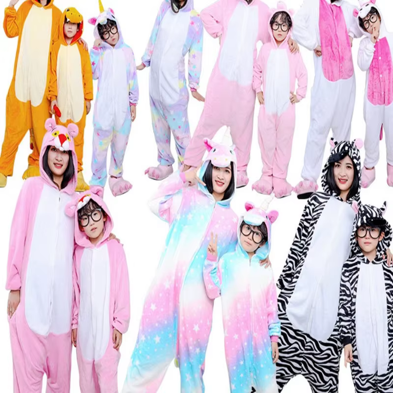 Pyjama combinaison animal de dessin animé en flanelle