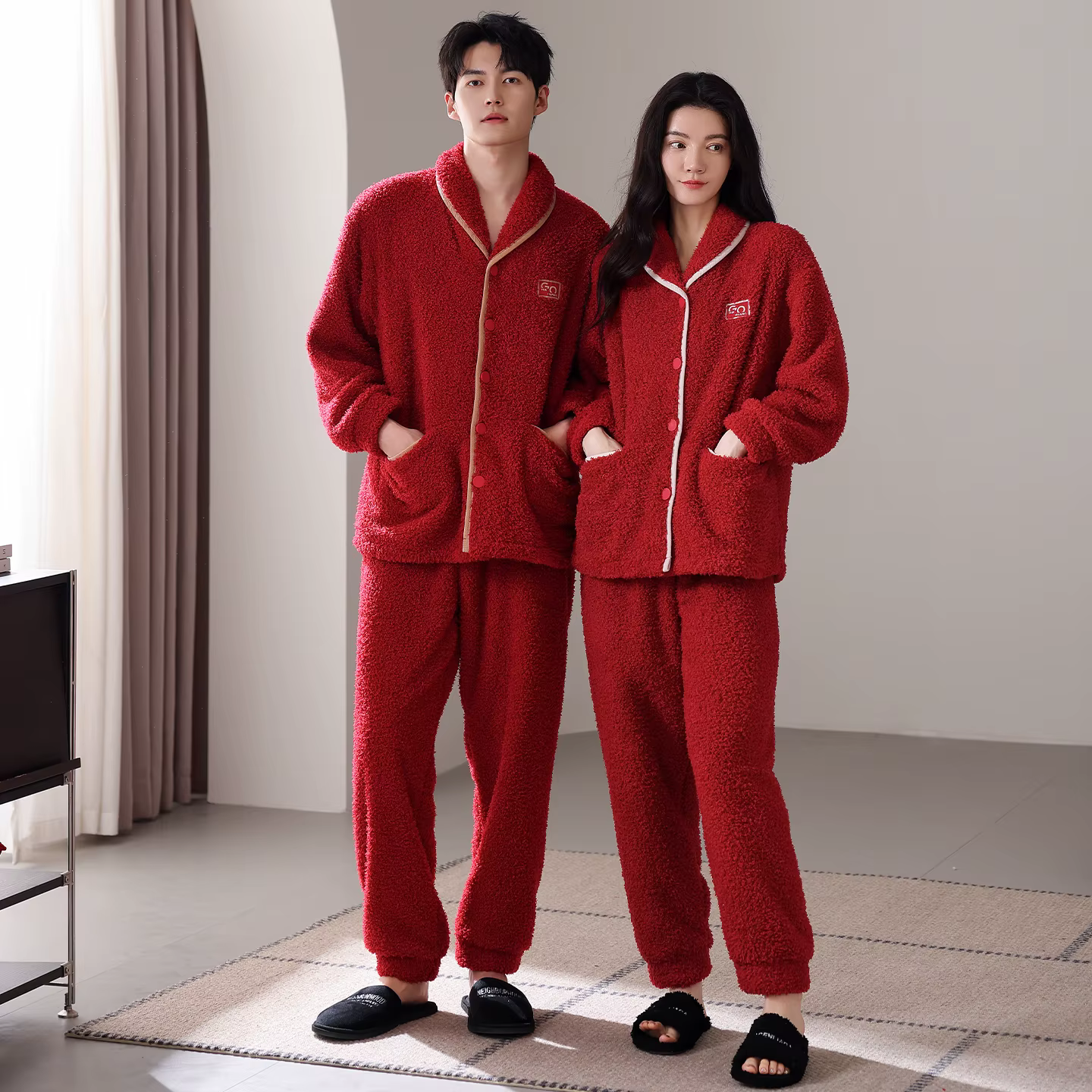 Ensemble de pyjamas d'hiver de haute qualité pour couple