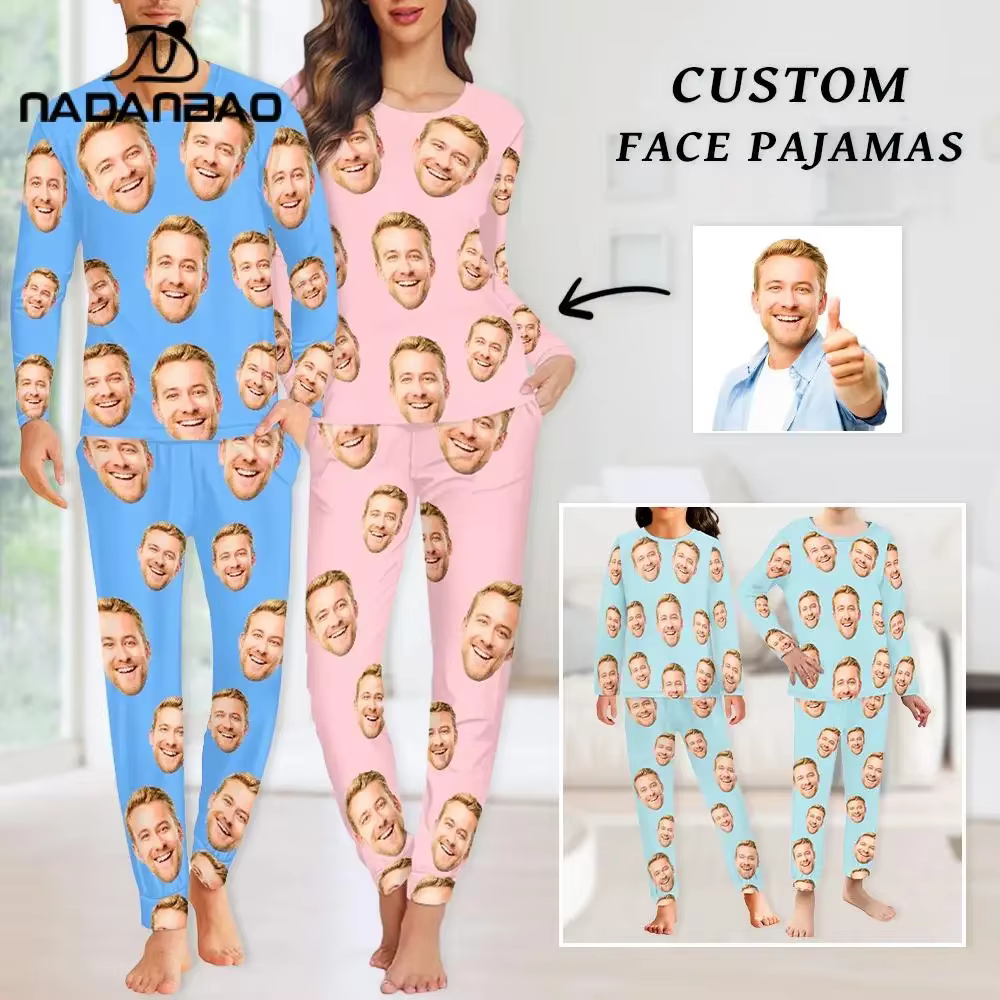 Votre Image personnalisé femmes pyjamas deux pièces ensemble bricolage