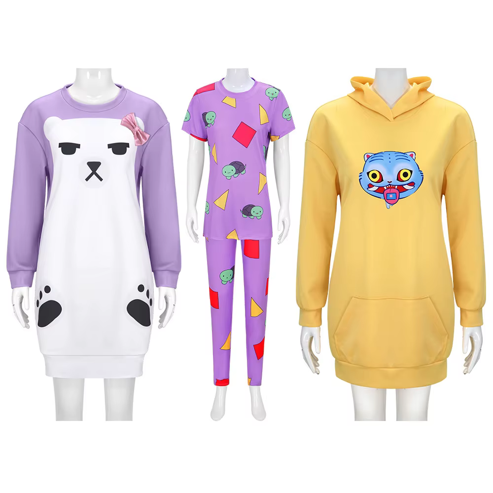 Pyjama ours violet clair K-POP pour fille