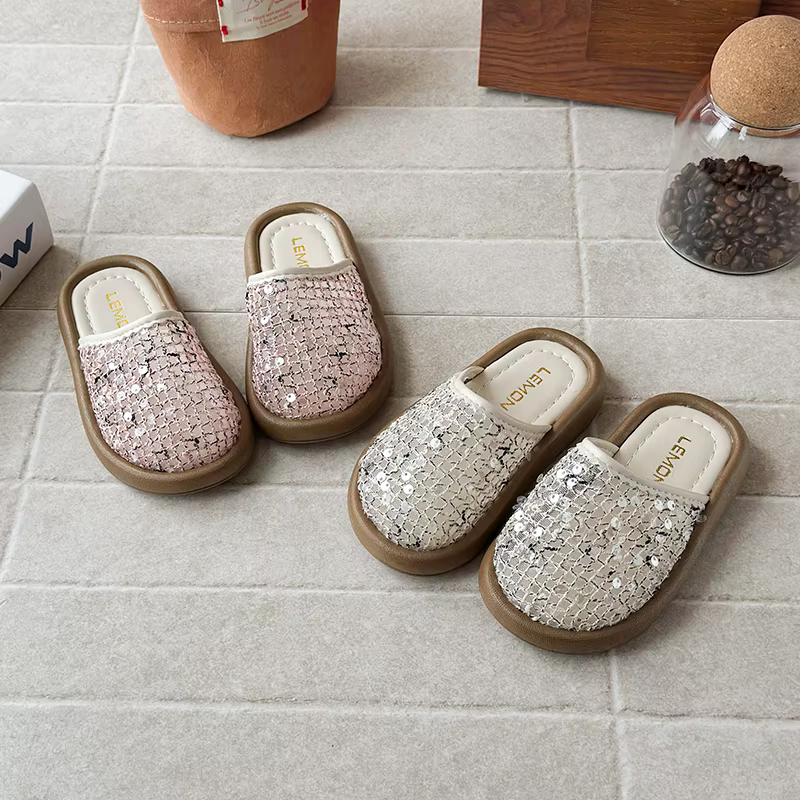 Pantoufles à paillettes pour filles