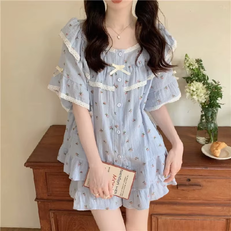 Nouvel ensemble de pyjama d'été pour femme style princesse