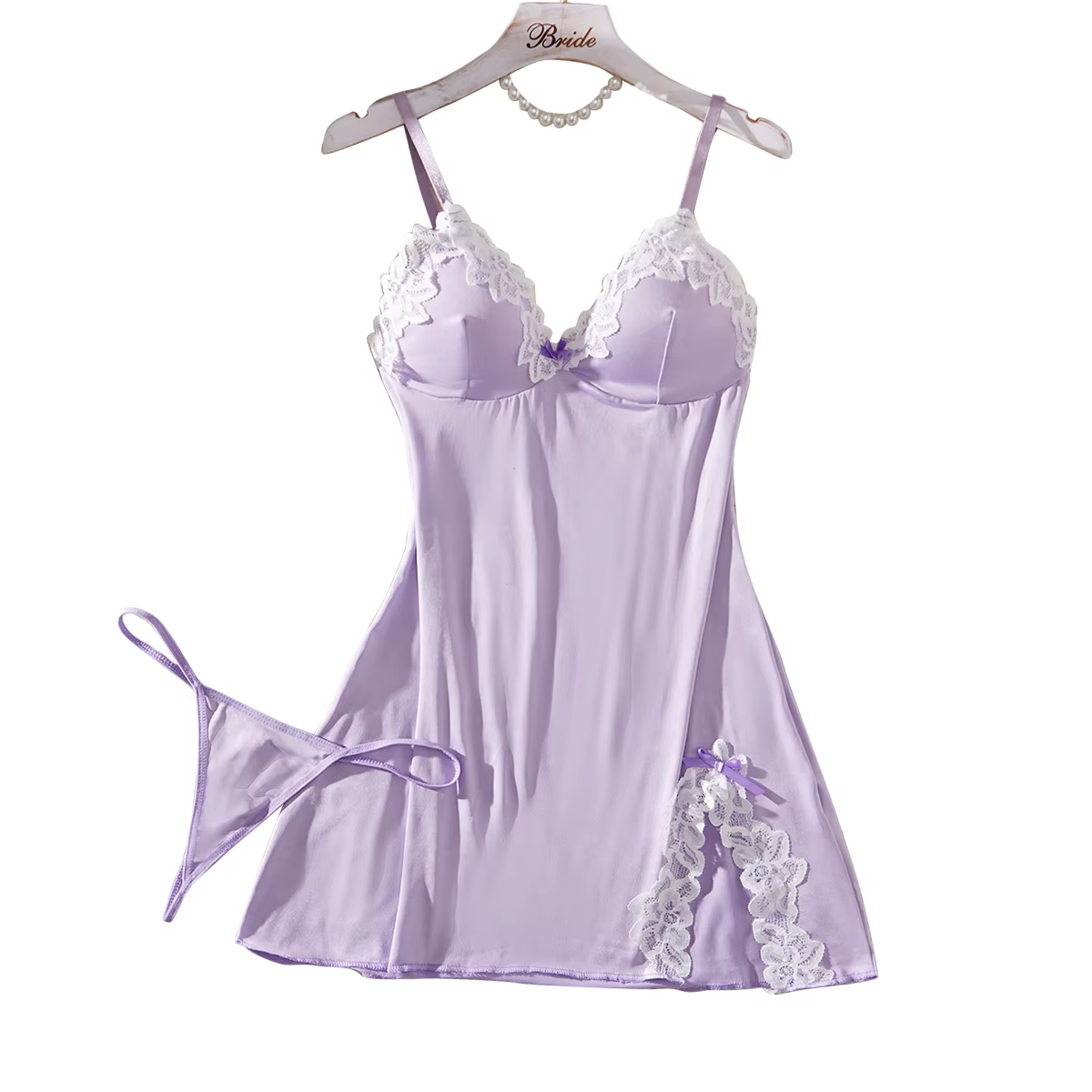 Chemise de nuit violet clair pour femmes