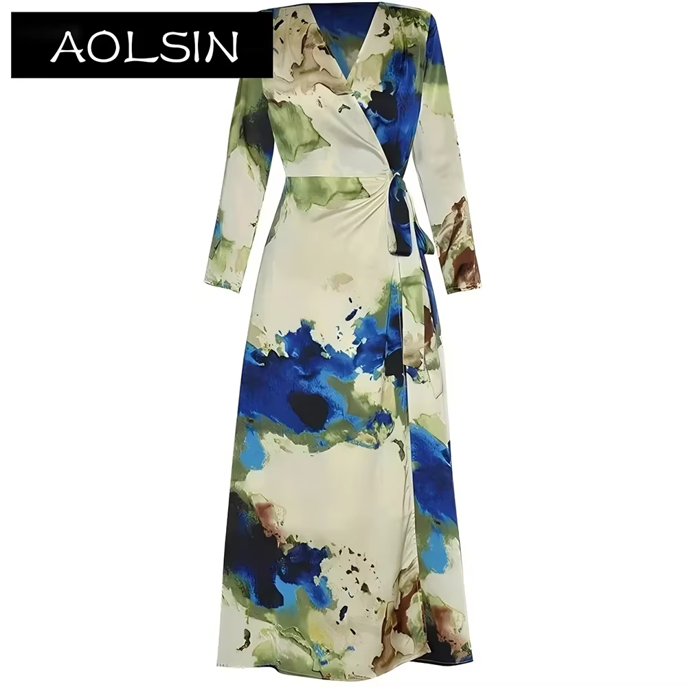 Robe portefeuille à lacets pour femmes
