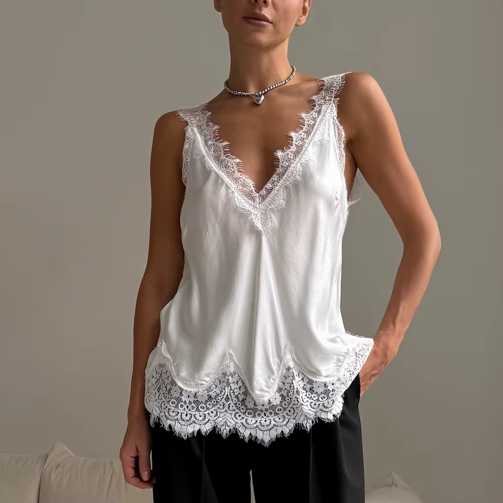 Ensemble 2 pièces Tuularose : Robe longue décontractée en dentelle et caraco tendance pour femme – Idéal pour les vacances et les soirées Y2K