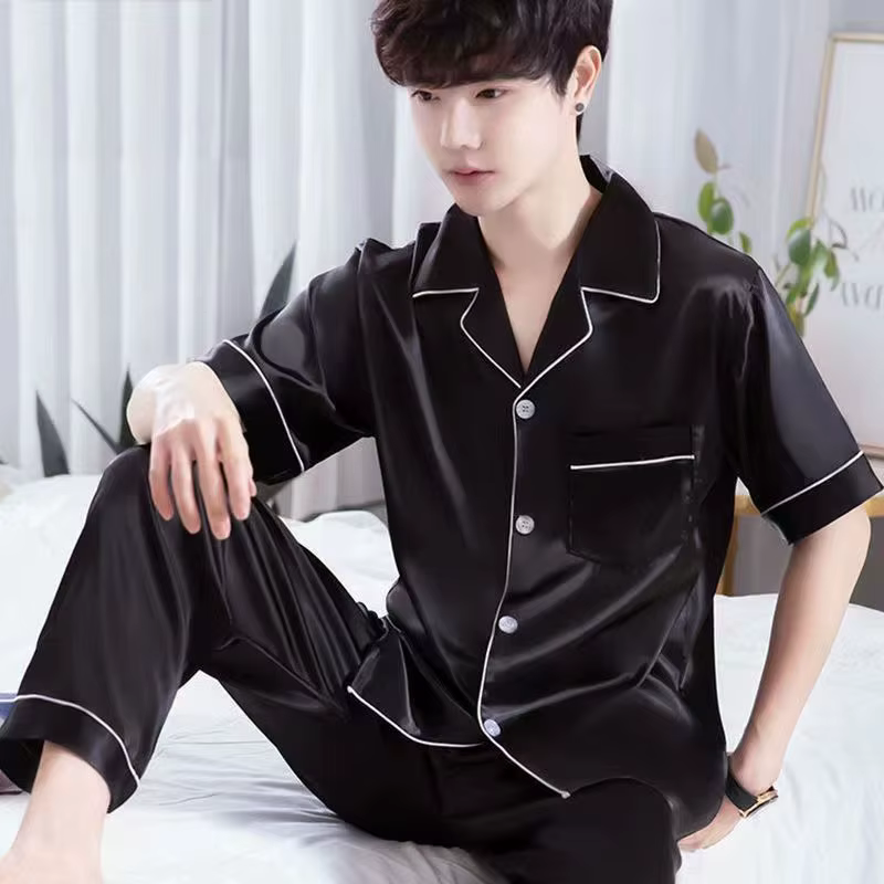 Pyjama d'été en soie glacée pour hommes
