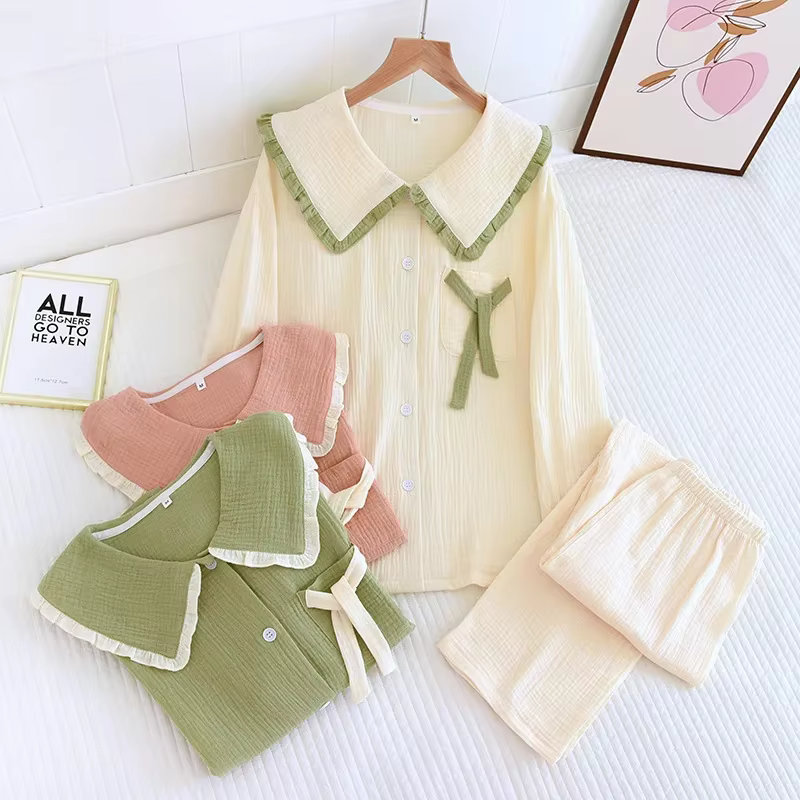 Pyjama en crêpe de coton pour femmes