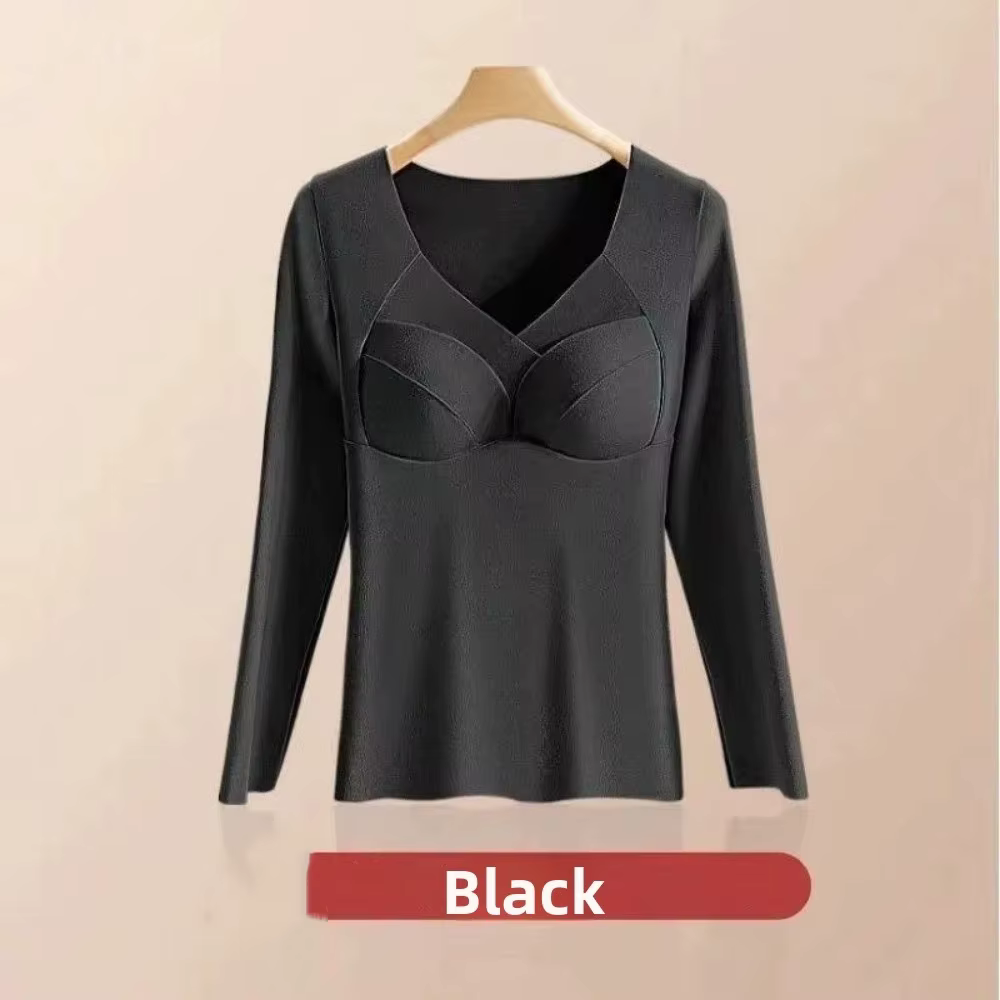 Vêtements thermiques à col en V pour femmes