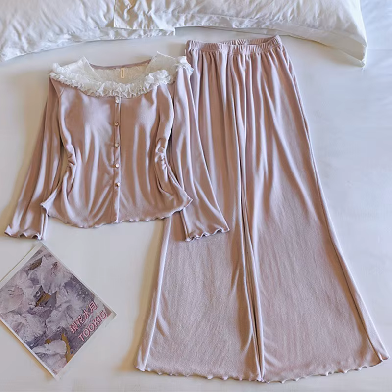 Pijama Mujer nouvelle île velours chaud hiver vêtements de nuit femmes pyjamas coussin de poitrine haut pantalon