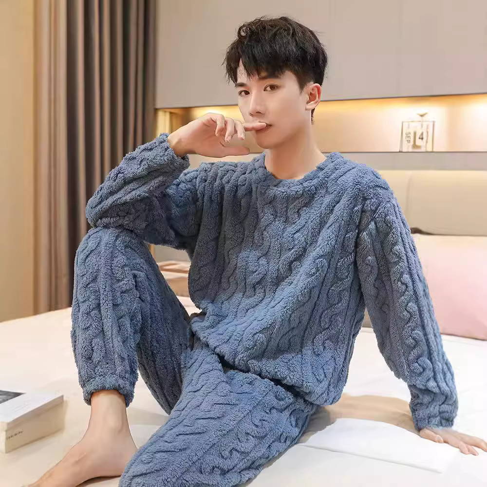 Pyjama en molleton de corail pour hommes